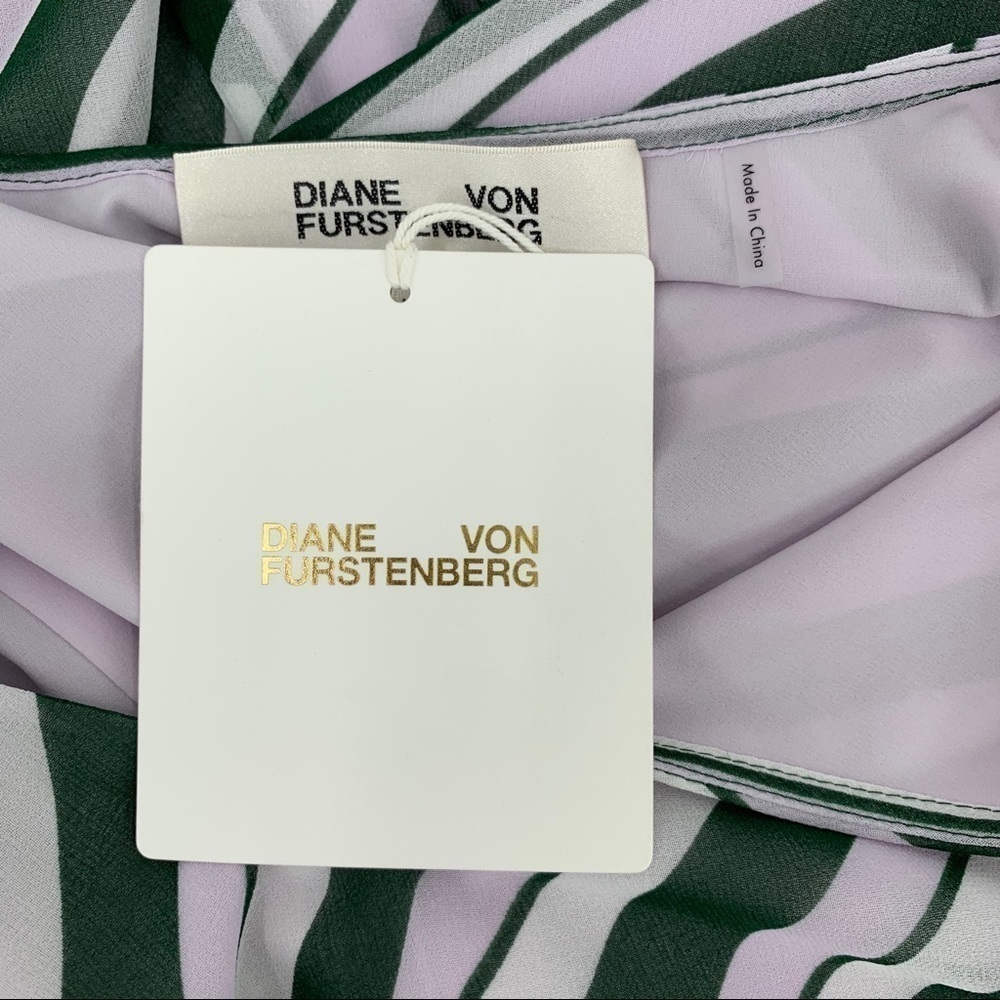 DVF Diane von Furstenberg Harlene Stripe Lavender fog green dress new Small 4 6 - Picture 7 of 8